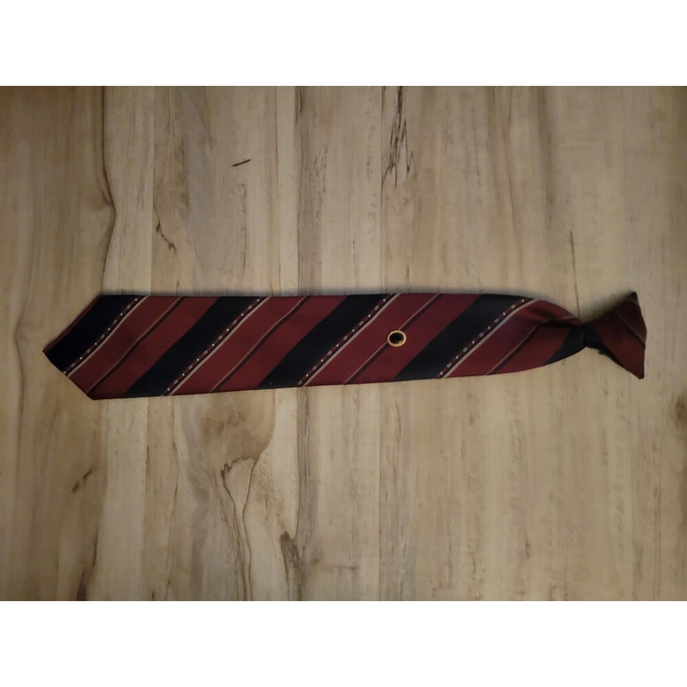 Classic Striped Patterned Clip On Tie